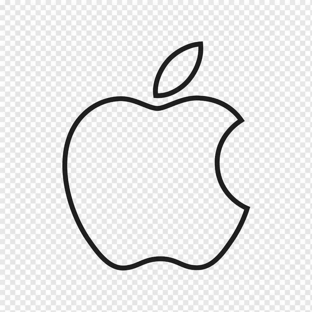 Cute apple icon coloring page