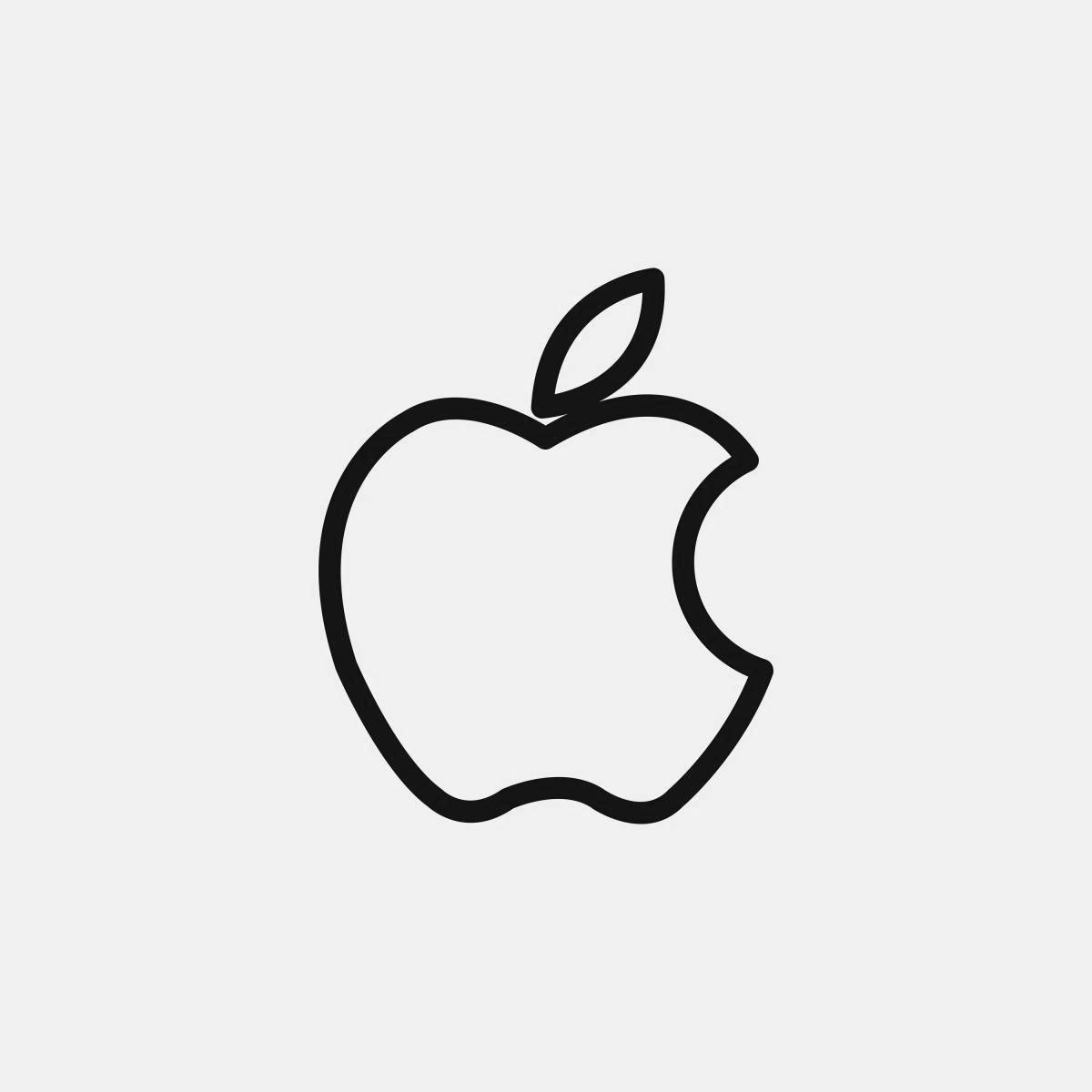 Humorous coloring of the apple icon