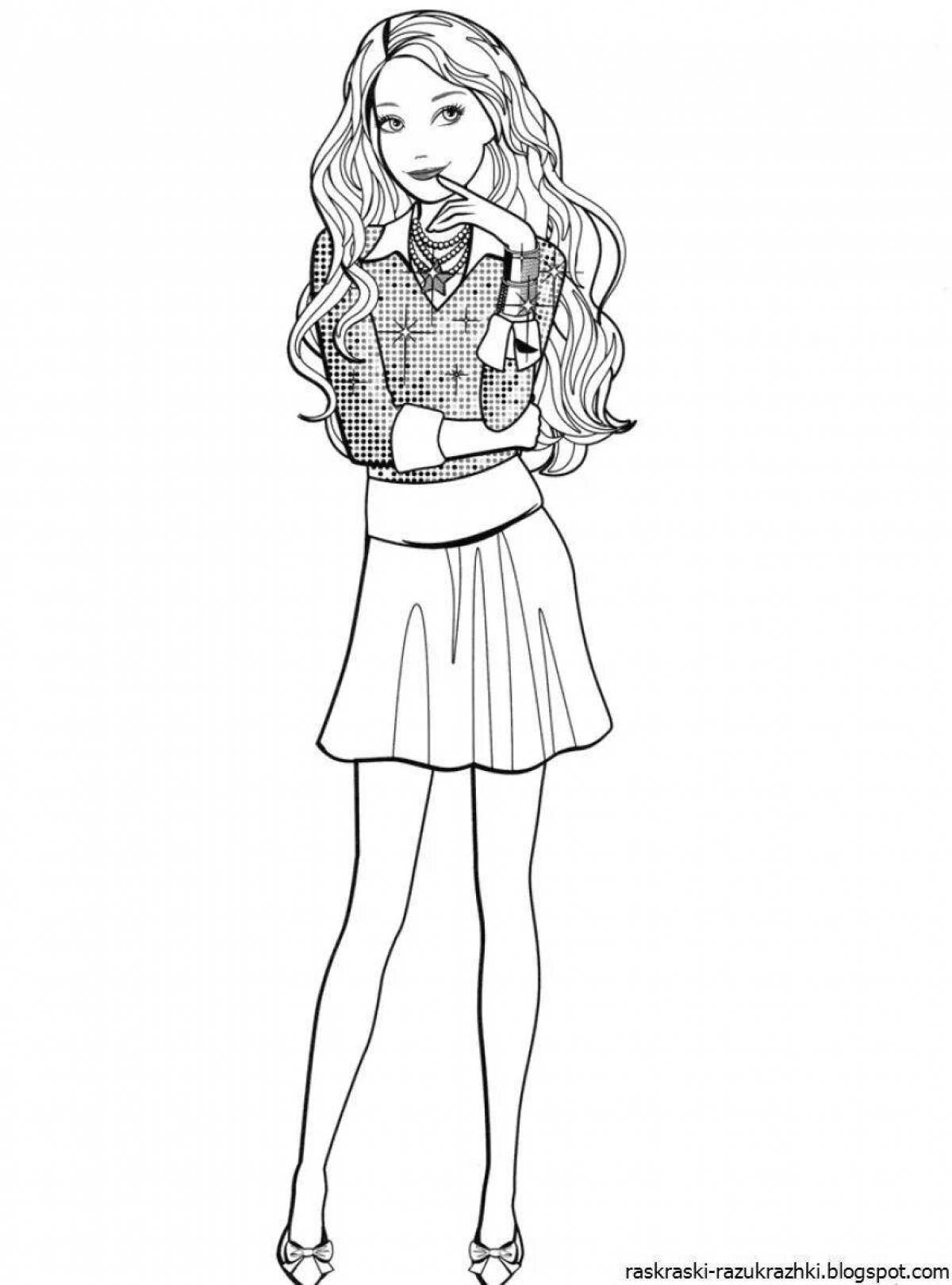 Radiantly coloring page full length