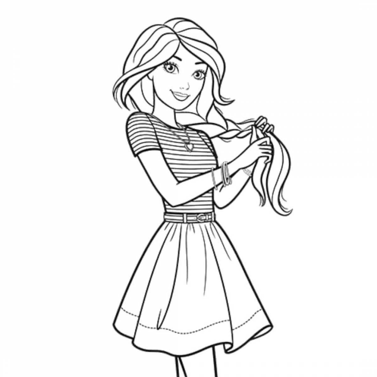Full-length riotous coloring page