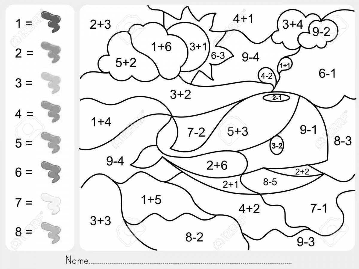 A fascinating math coloring book for 6 years