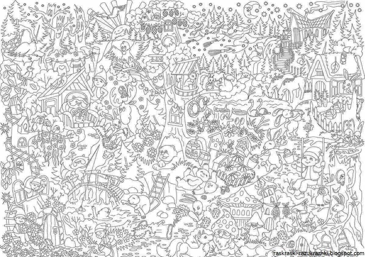 Раскраска Где много всего #2