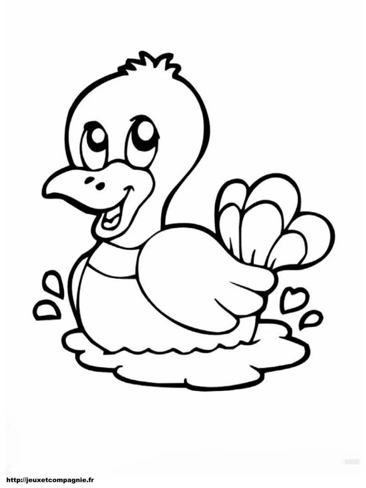 Coloring duck for girls