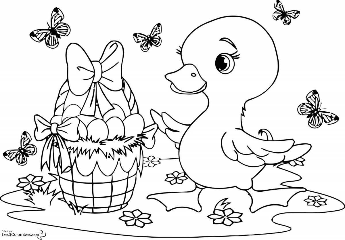 Duck coloring book for girls