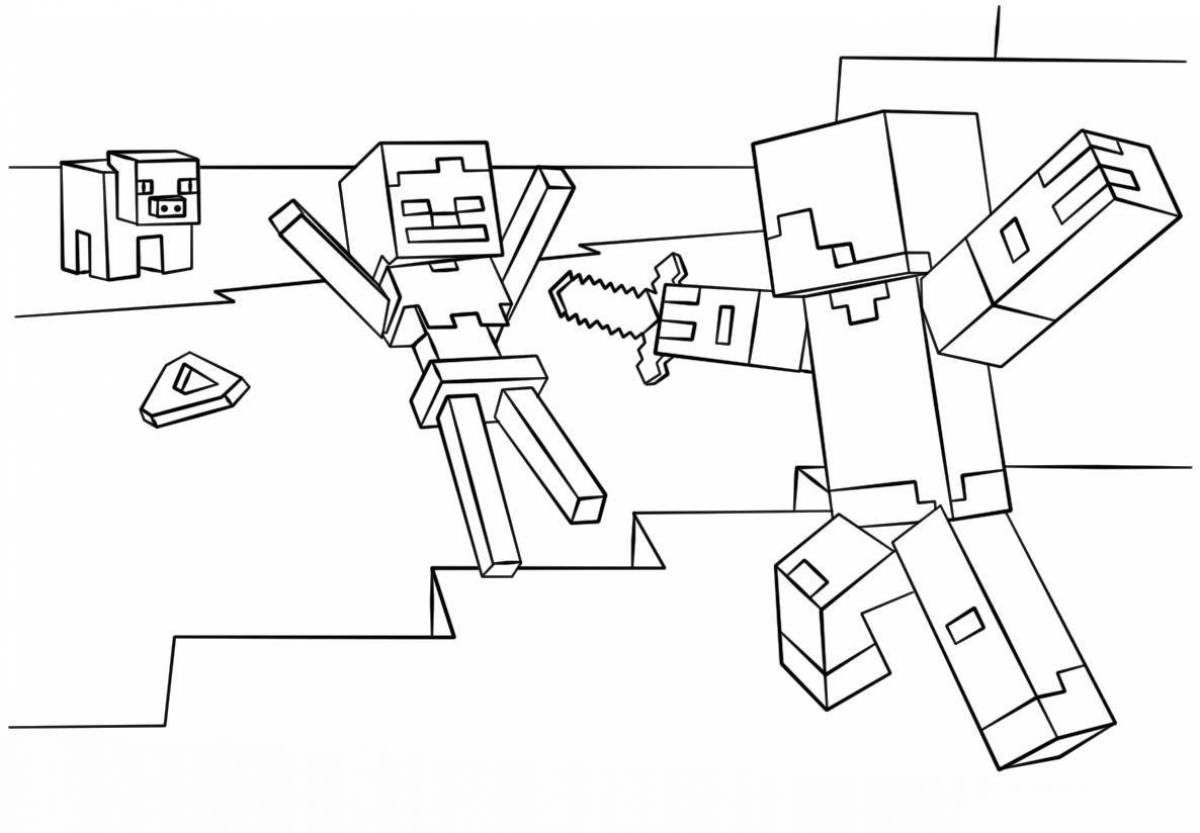 Vibrant minecraft armor coloring page