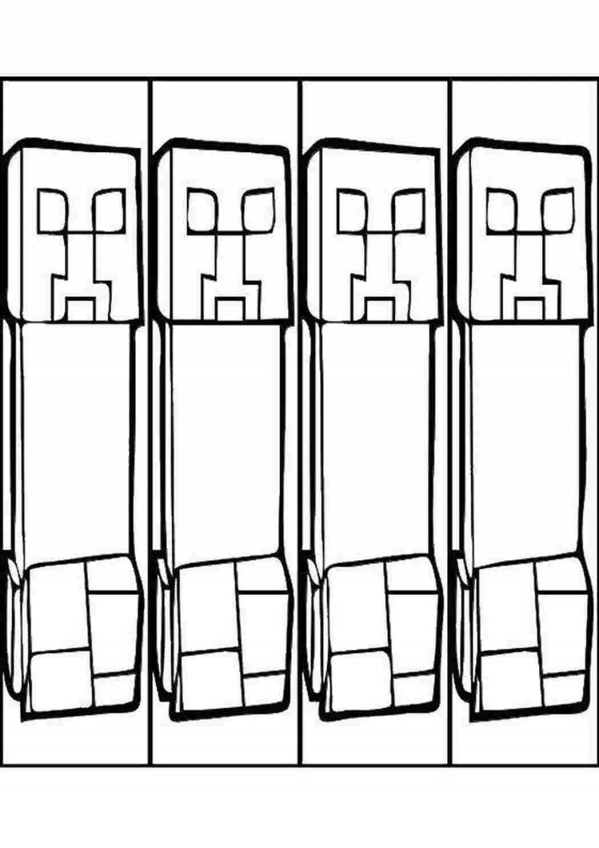 Minecraft glowing armor coloring page