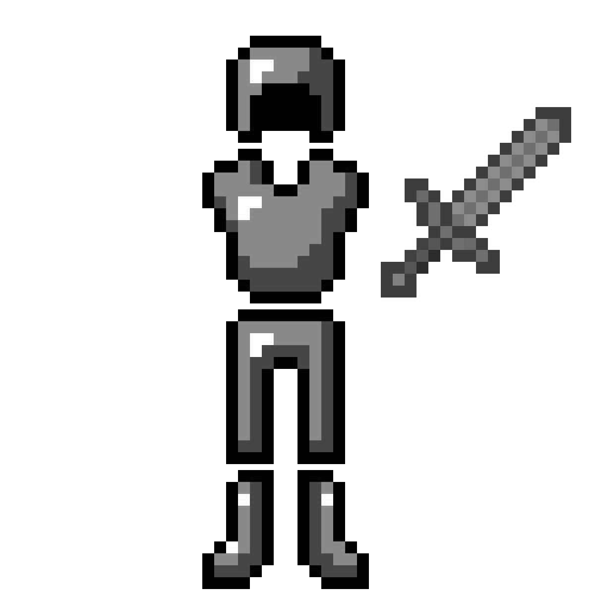 Radiant minecraft armor coloring page
