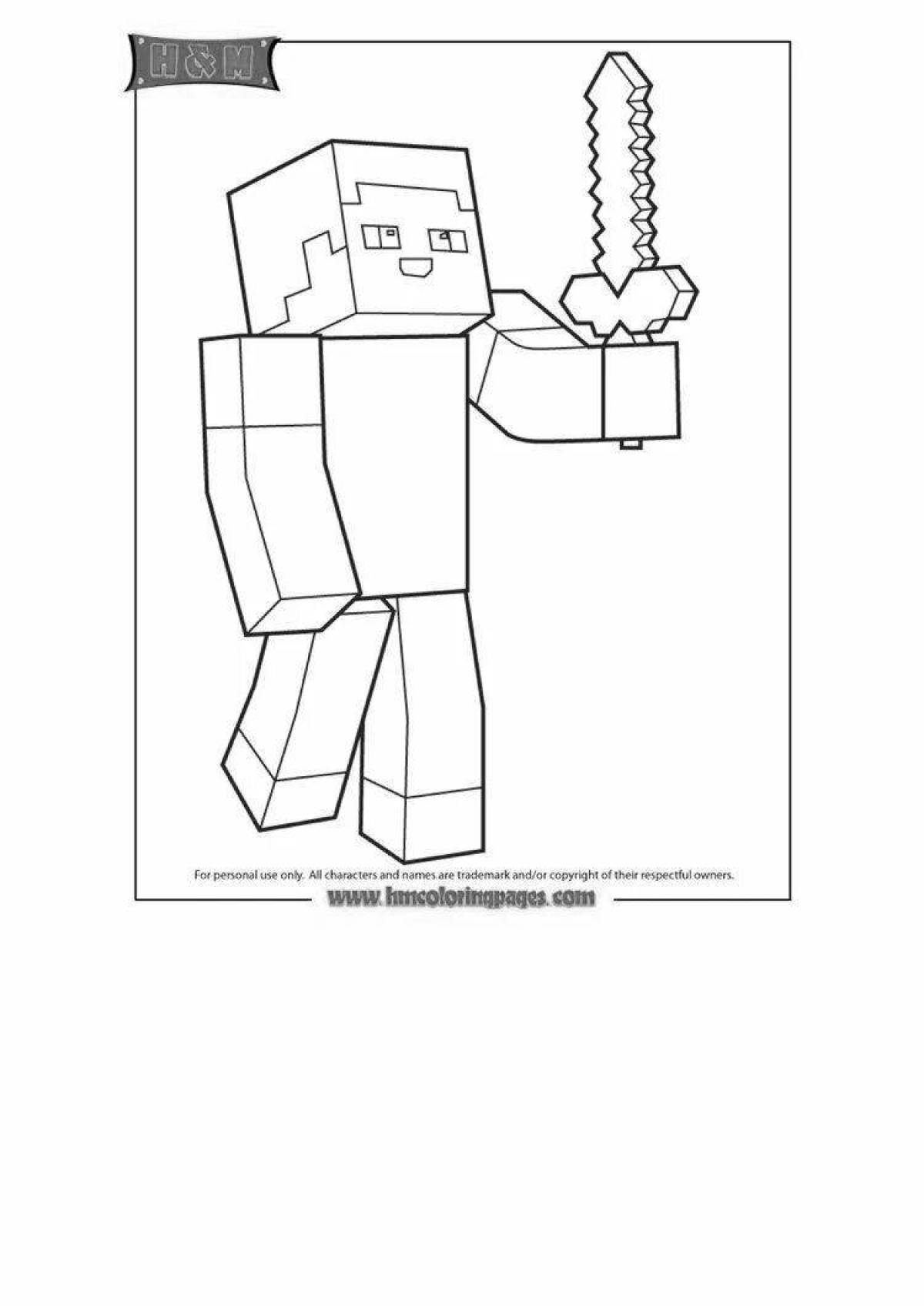 Shiny amazing armor minecraft coloring book