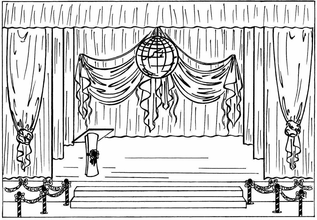 Playful theater coloring page