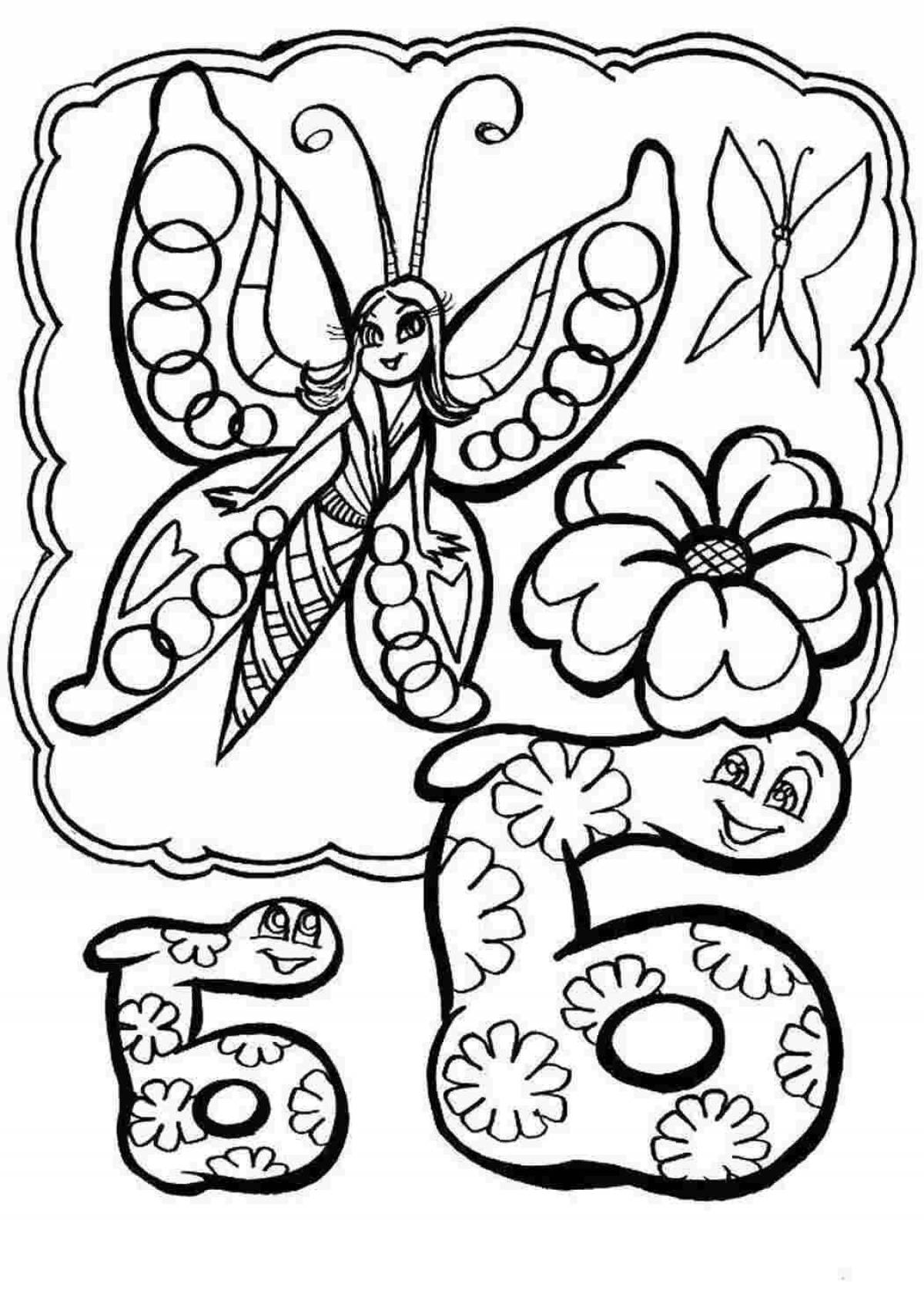 Playful coloring book for girls with letters