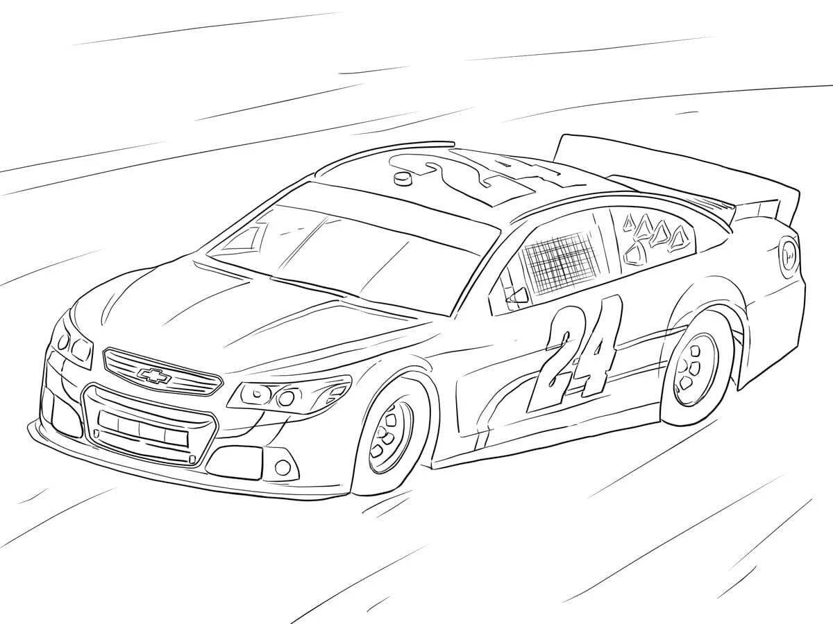 Dynamic race coloring book for kids