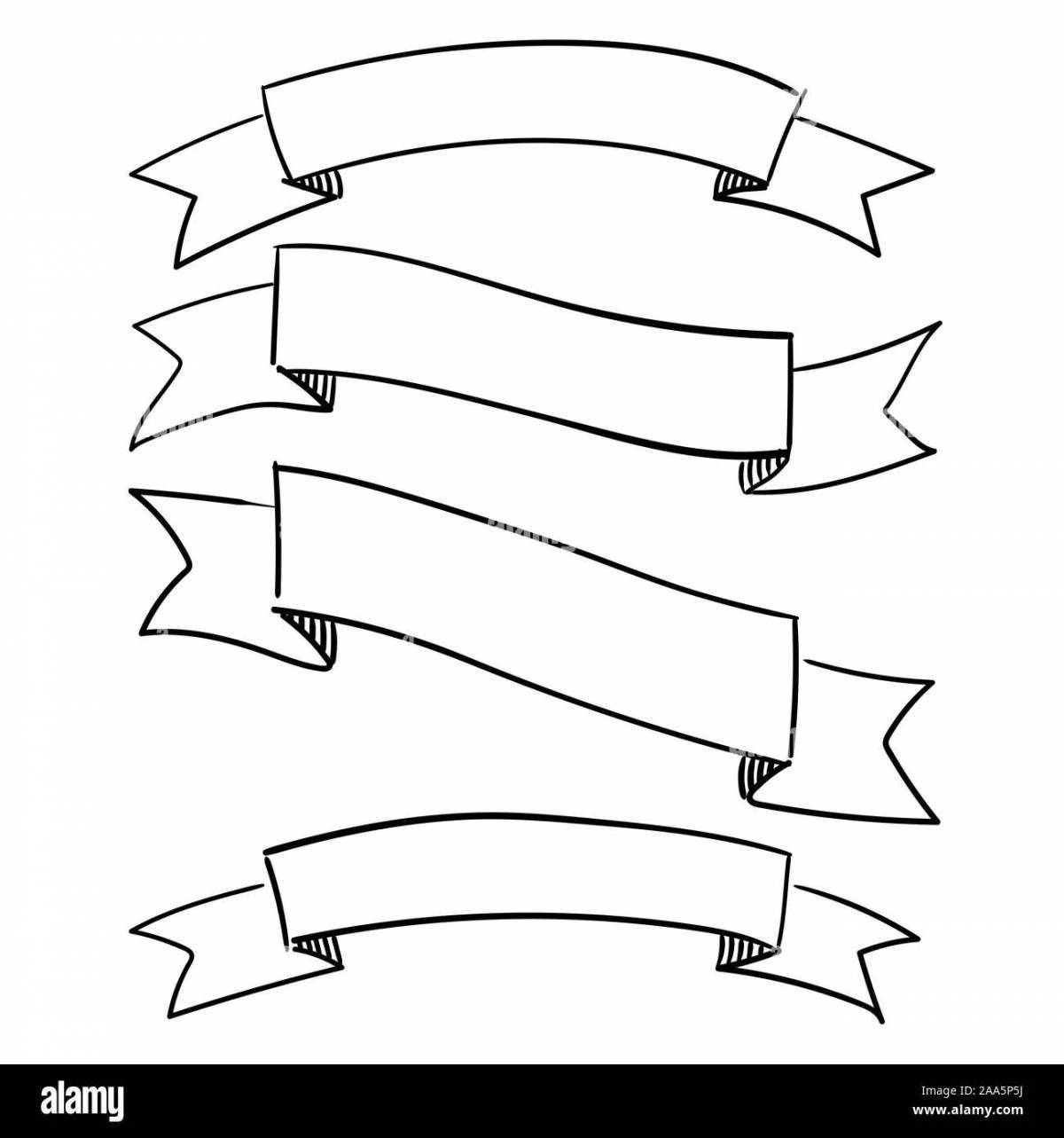 Coloring pages with decorative ribbons for children