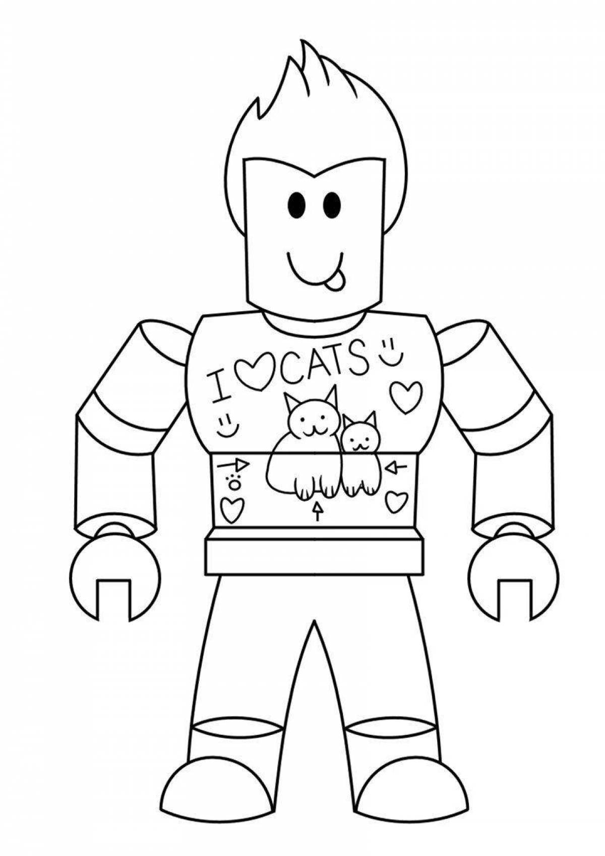 Vibrant roblox player coloring page