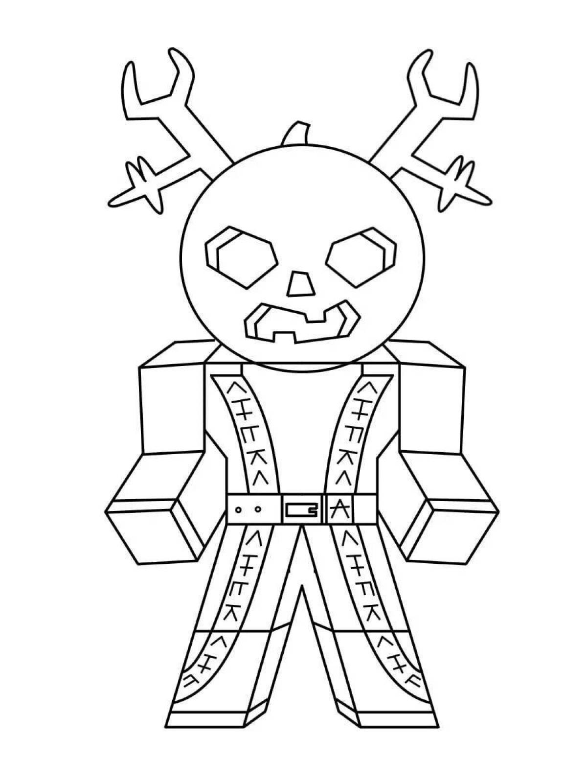 Animated roblox player coloring page