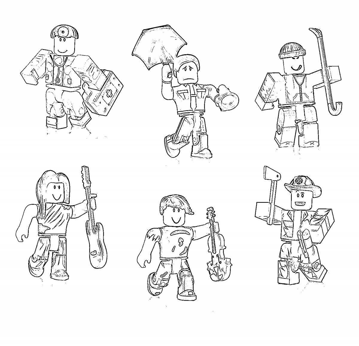 Color crazy roblox player coloring page