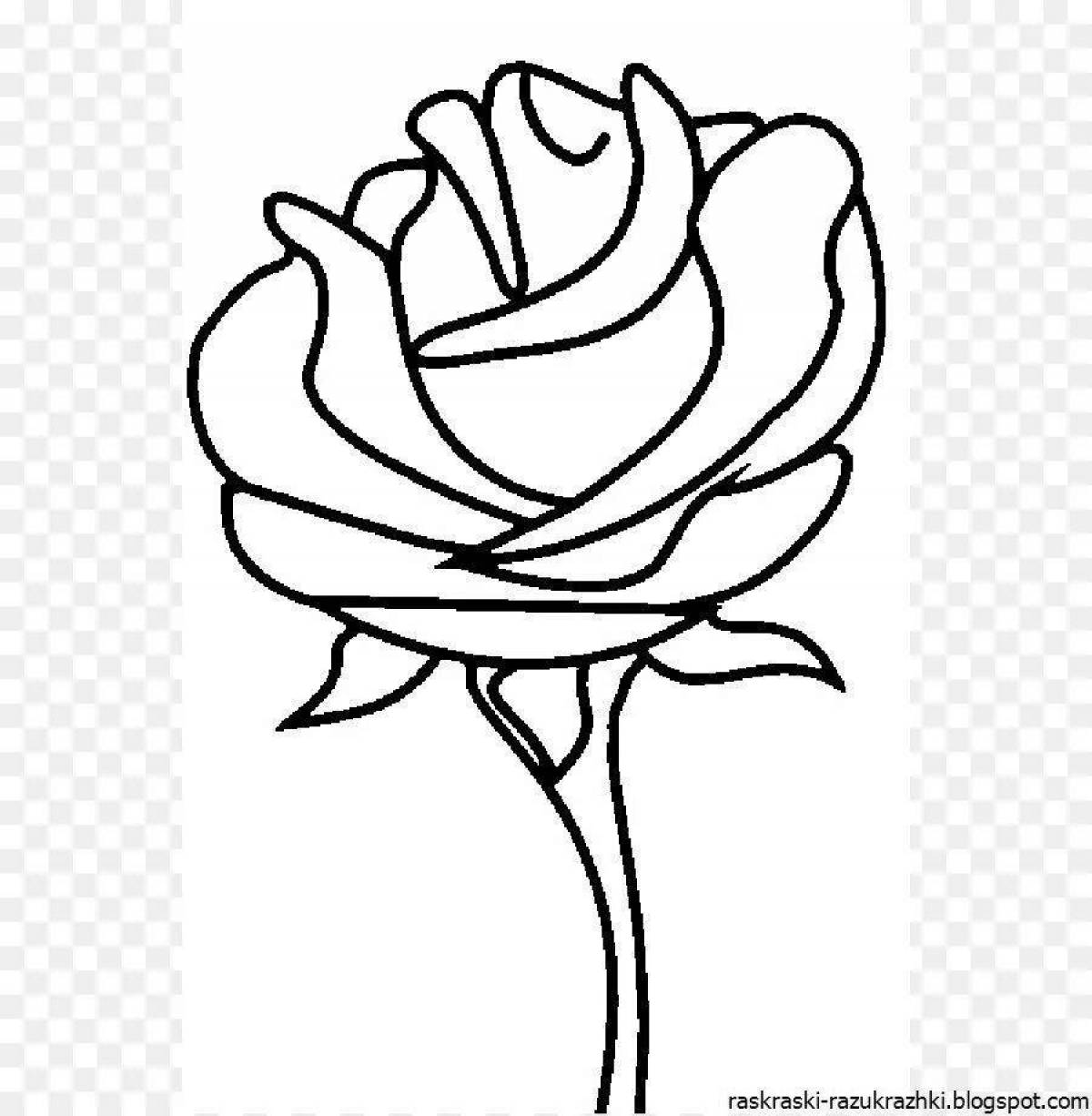 Красочная роза раскраска для девочек