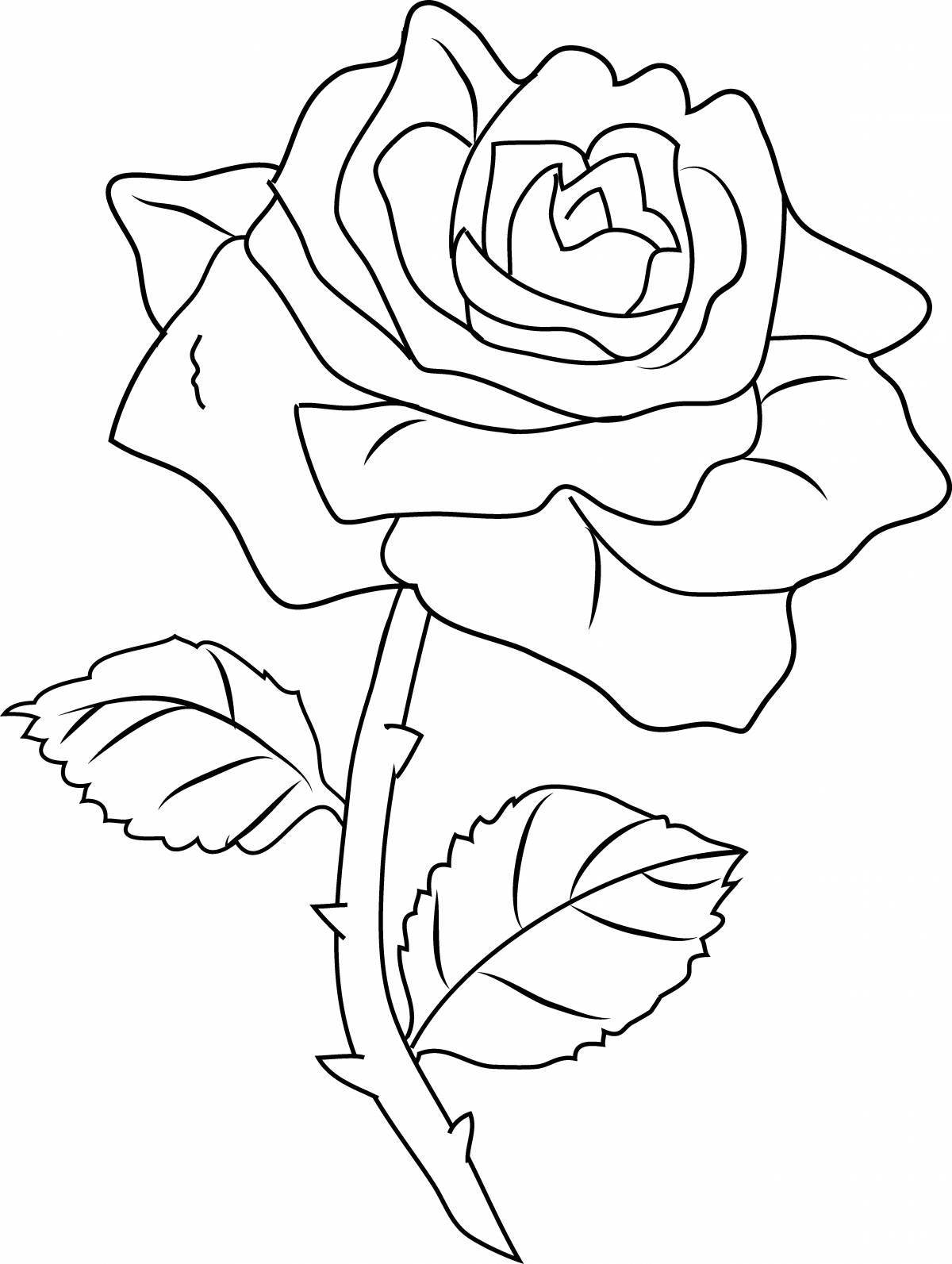 Элегантная роза раскраски для девочек
