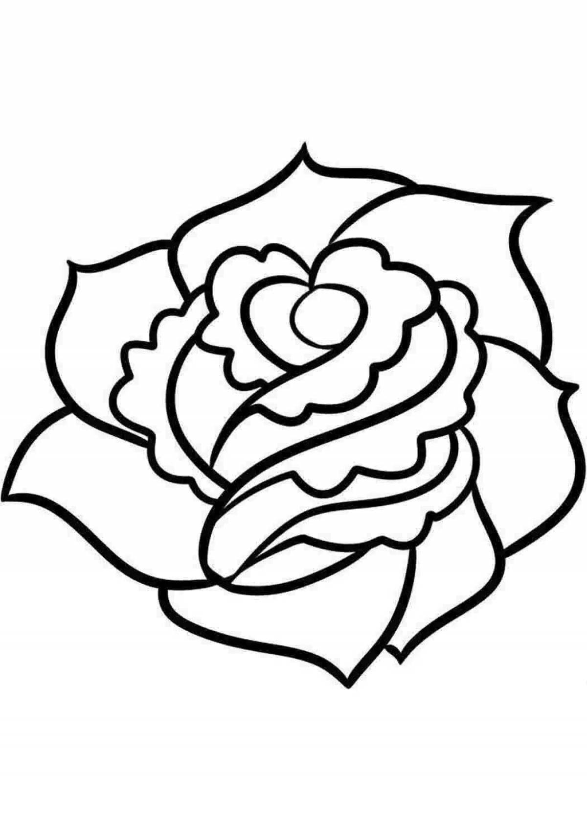 Coloring book dazzling rose for girls