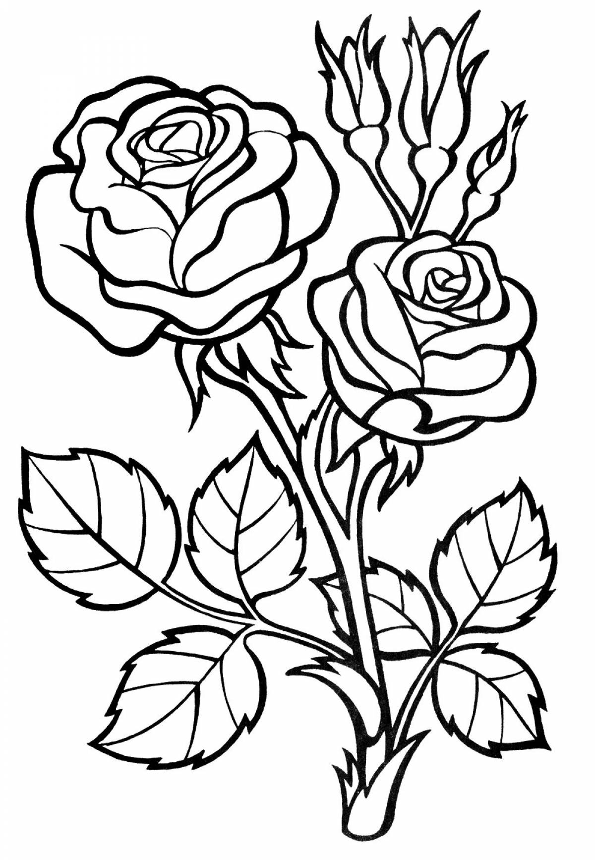 Living rose coloring for girls