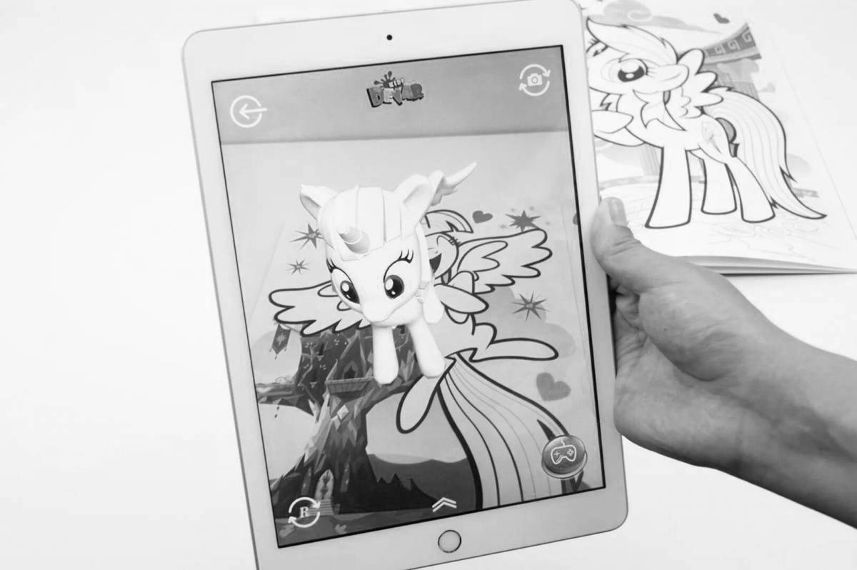 Colorful augmented reality coloring page