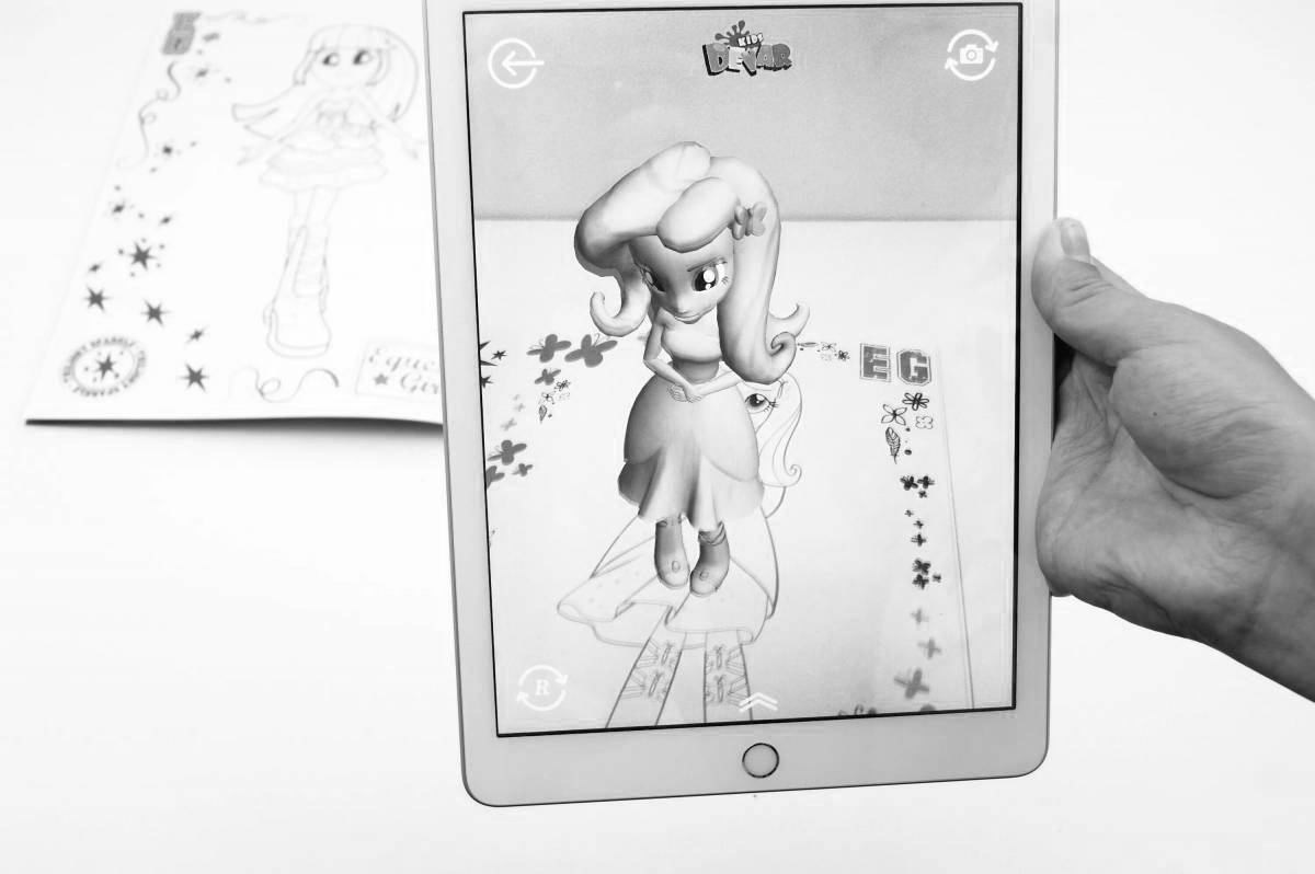 Vibrant augmented reality coloring page