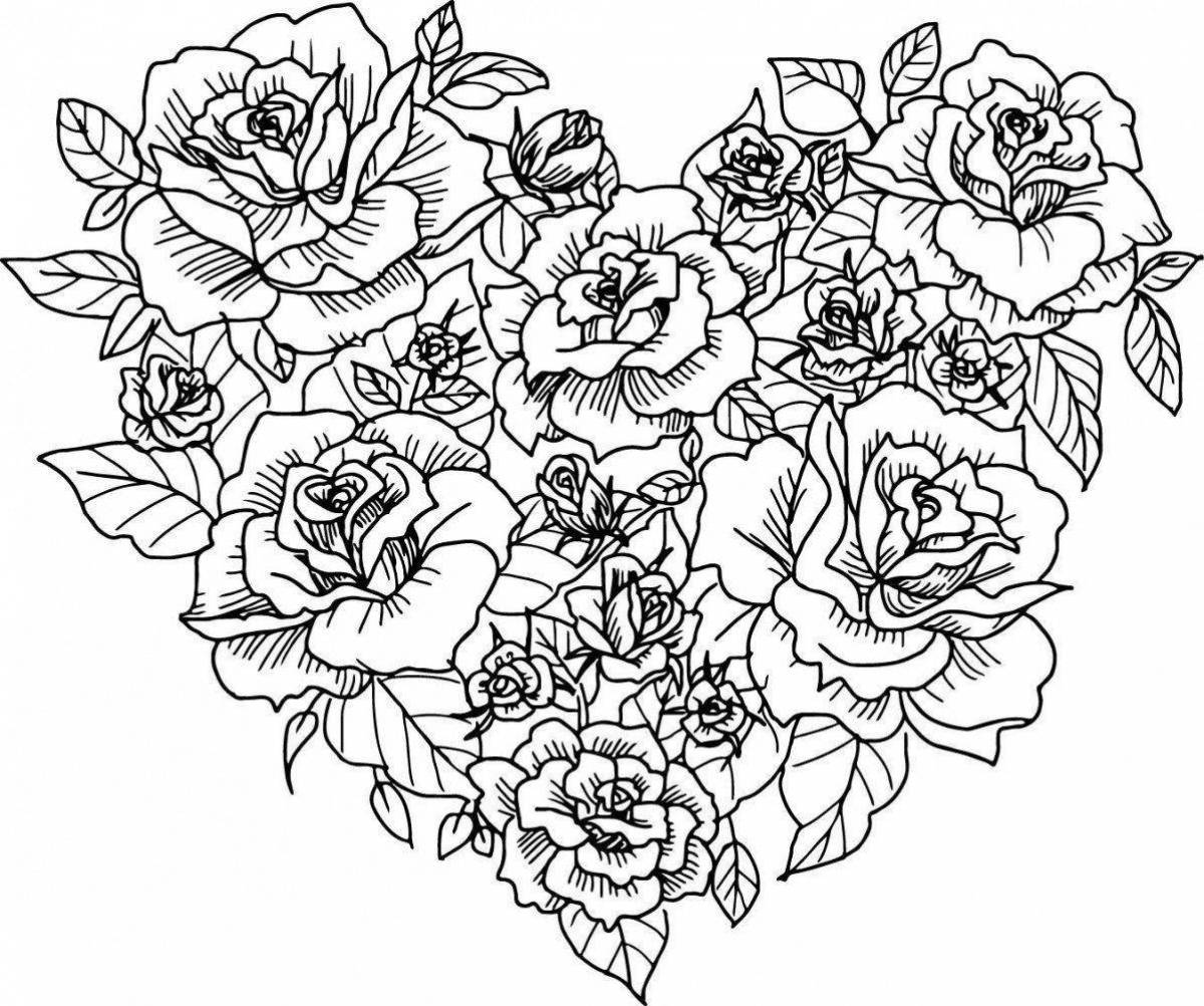 Fun coloring bouquets of flowers