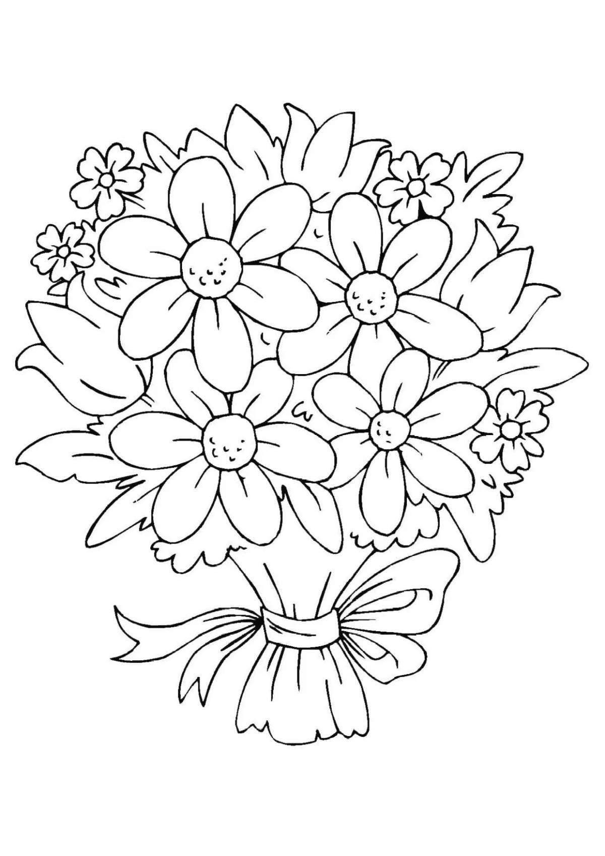 Coloring poised flower bouquets