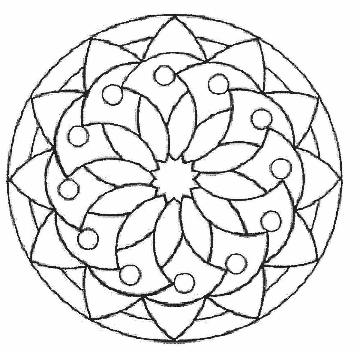 Exciting circle coloring page