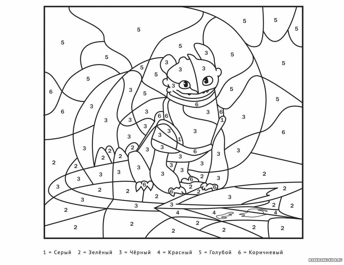 Color-brilliant number coloring page