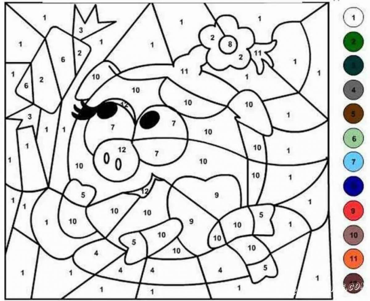 Color creative number coloring page