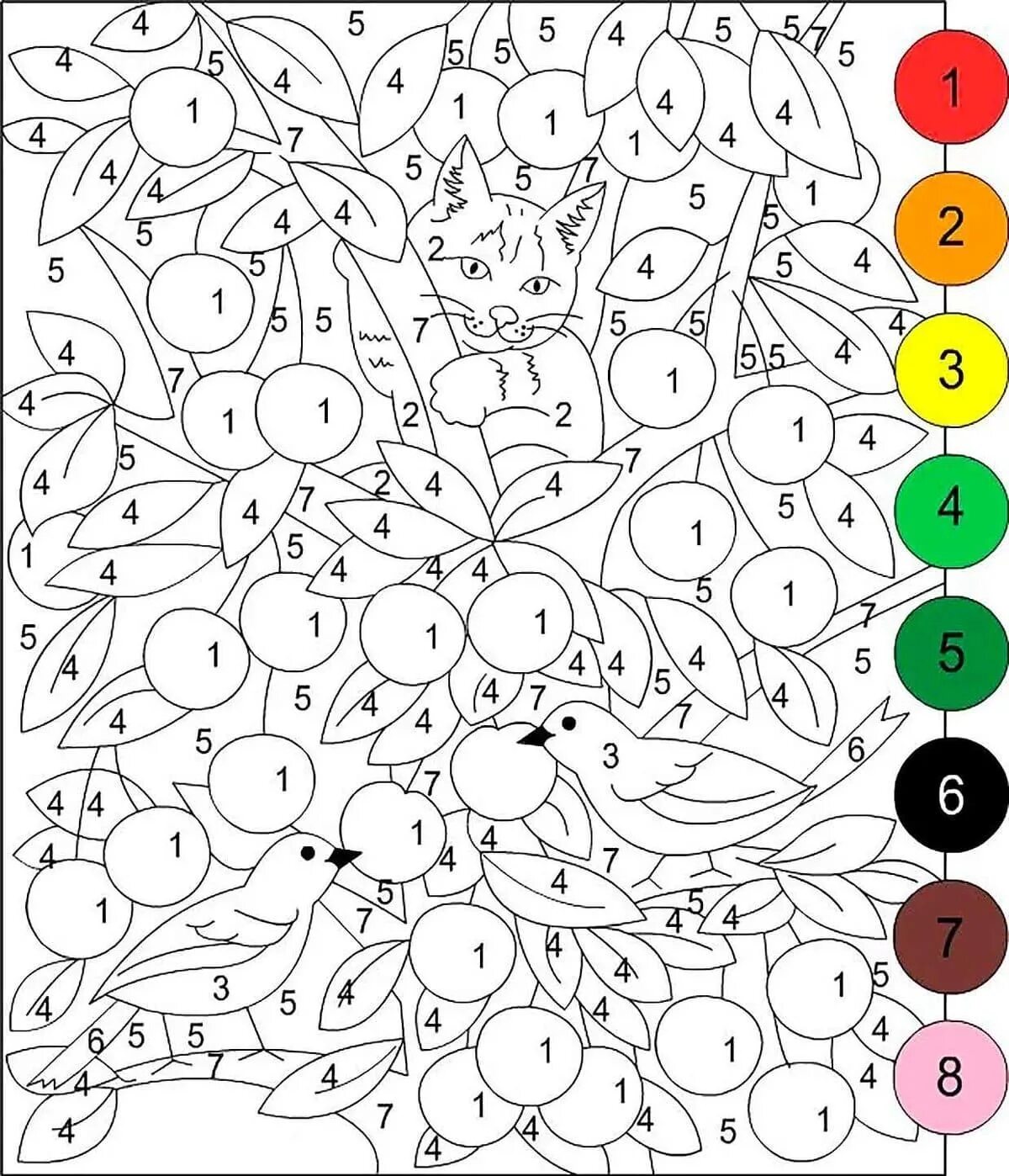 Color fun number coloring page