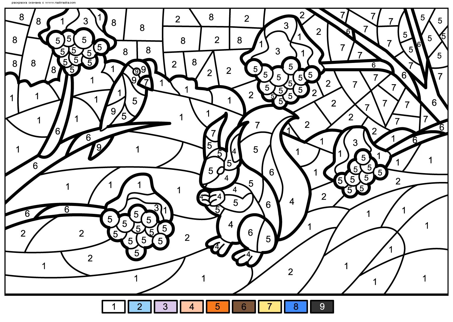 Colorful bright number coloring page