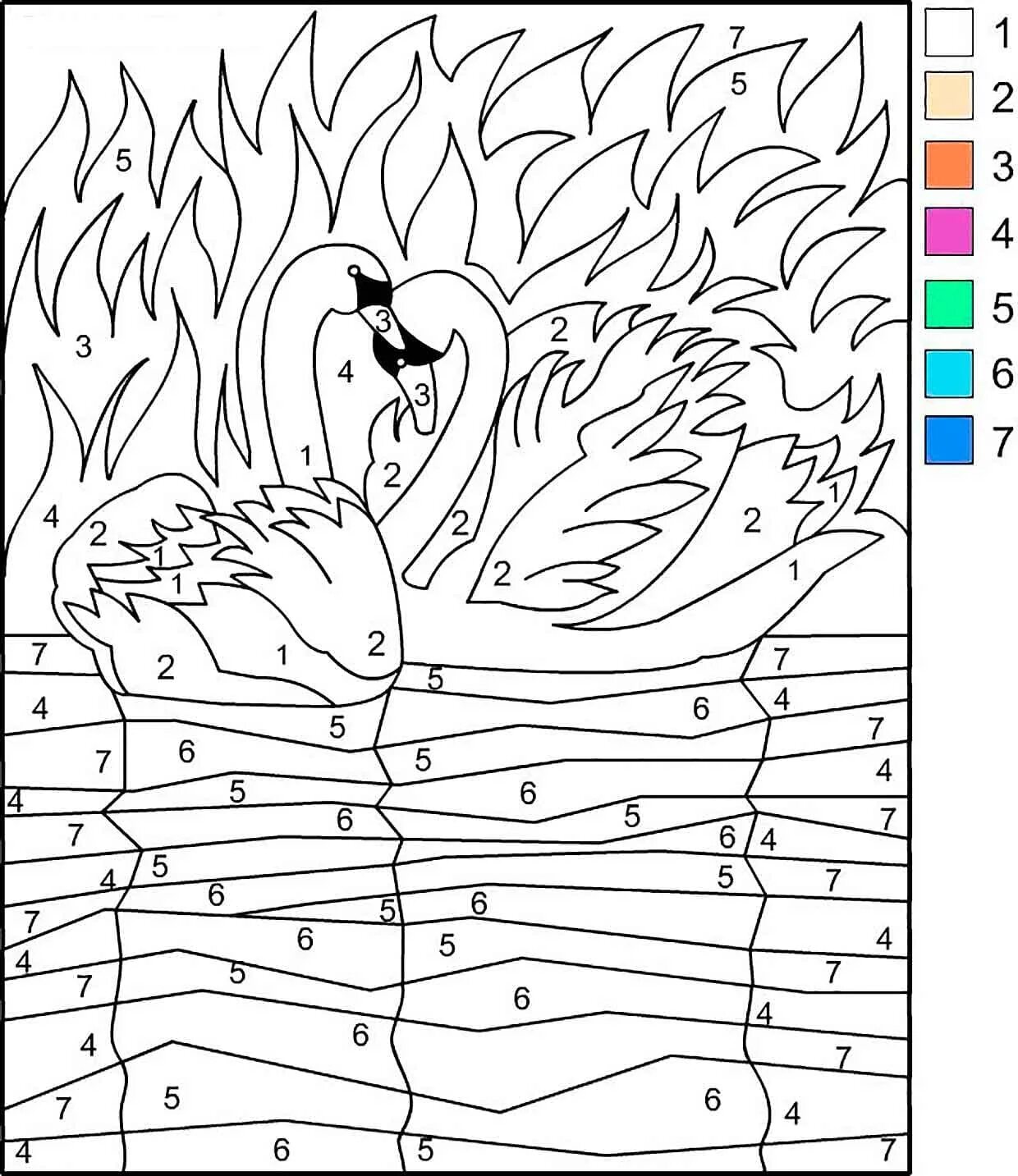 Colorful enchanting number coloring page