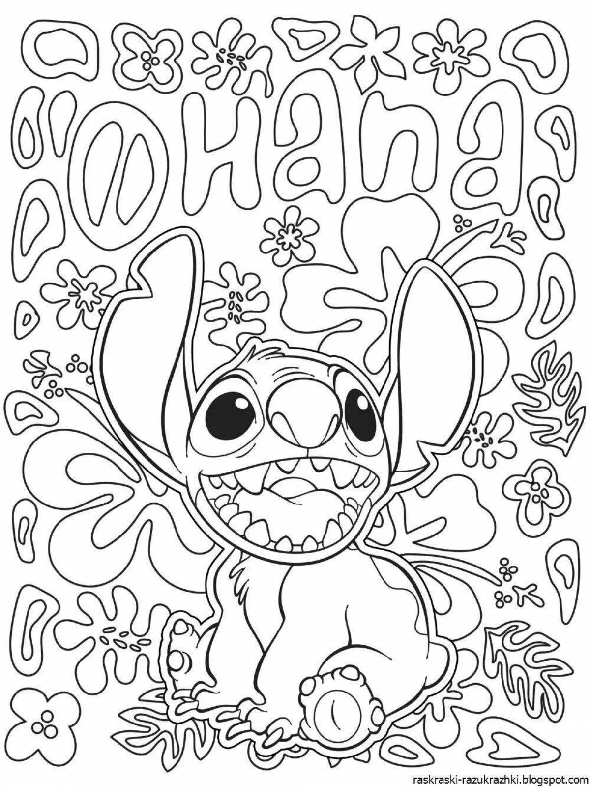 Vivacious coloring page stitch for girls