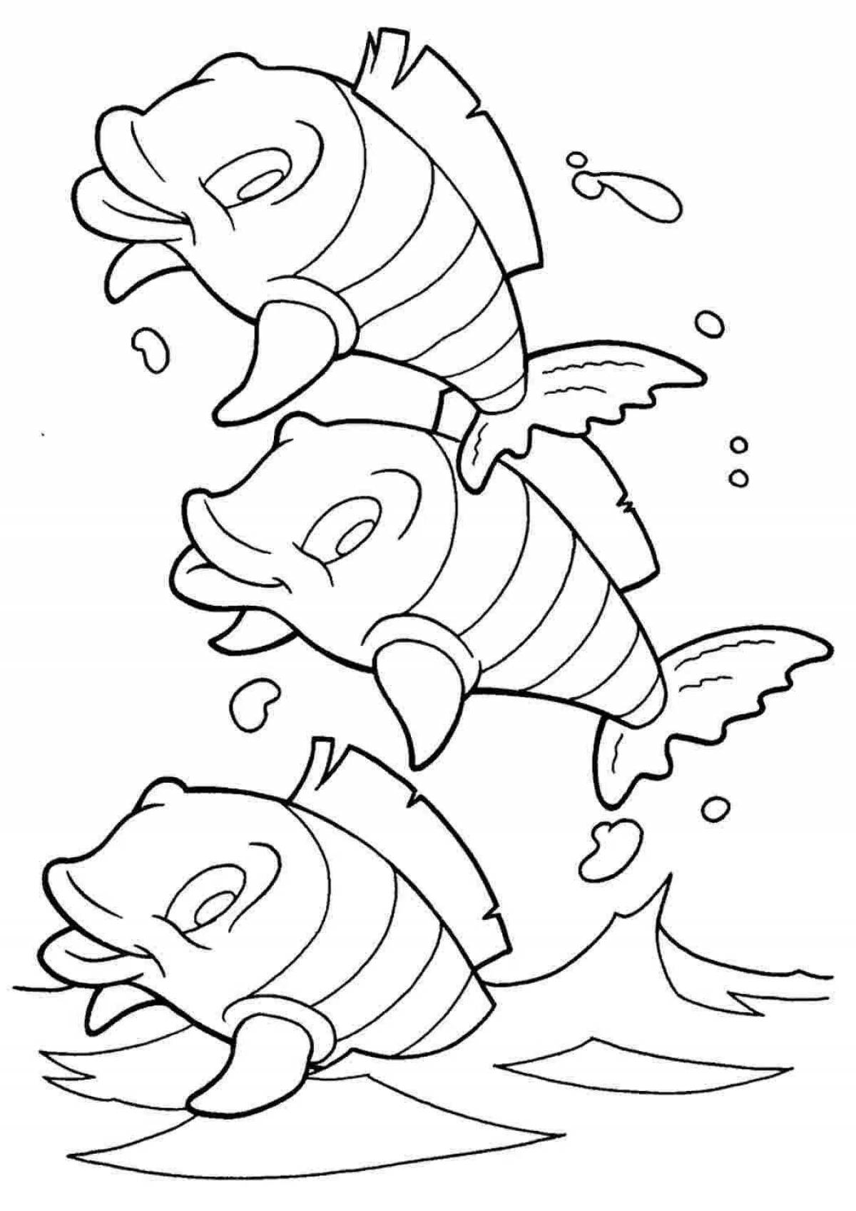 Fun coloring fish for boys