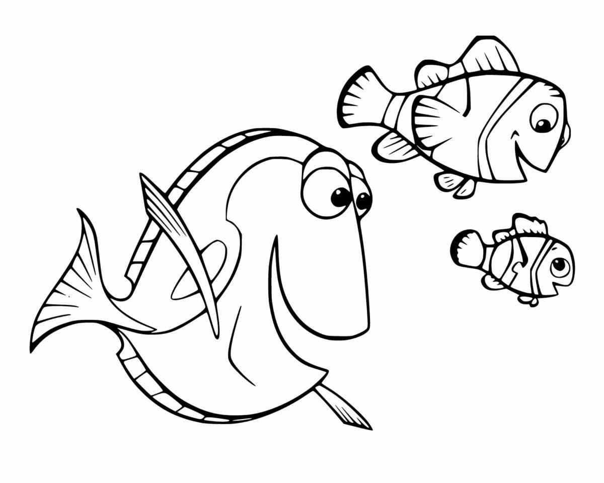 Fantastic fish coloring book for boys
