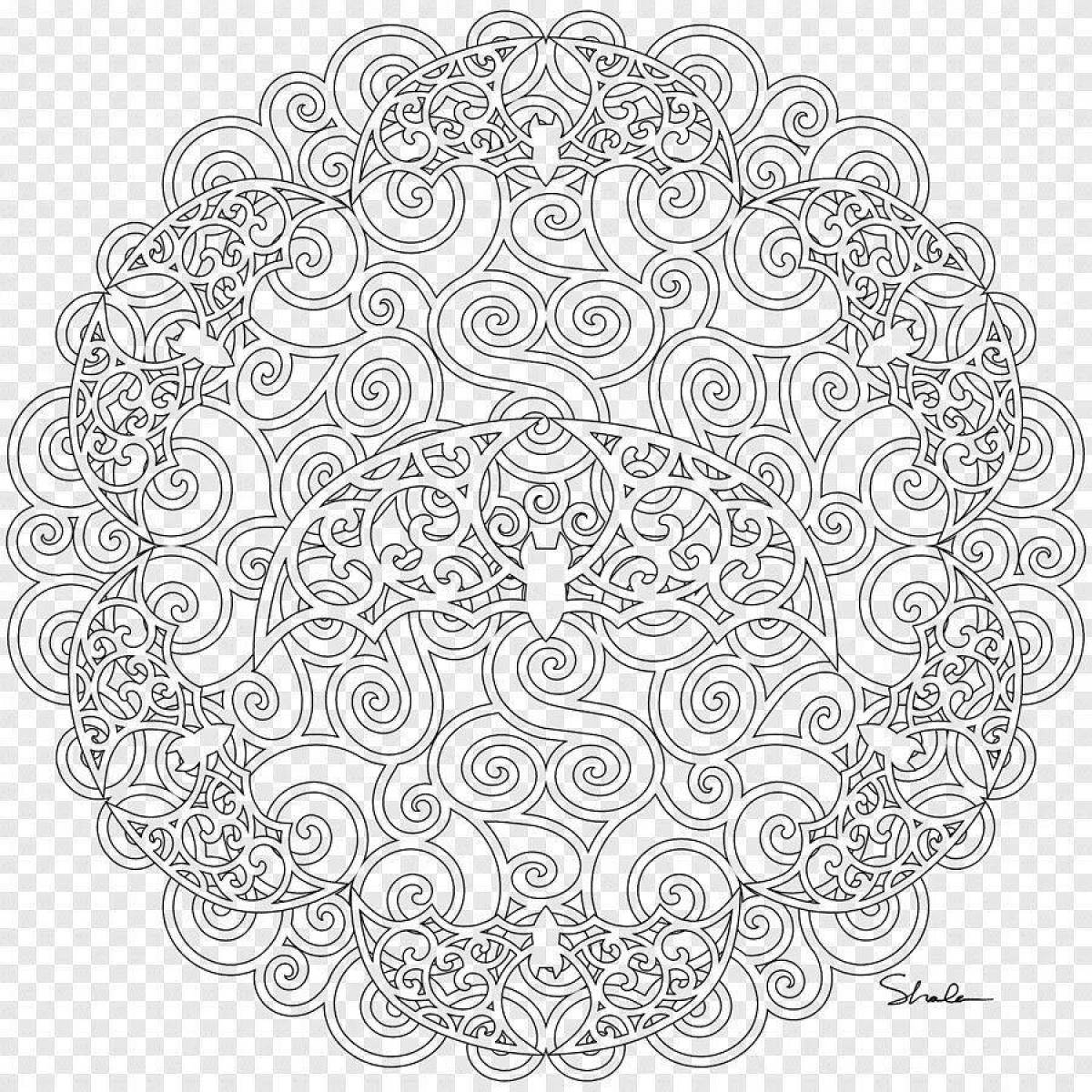 Colored doilies for coloring pages for babies