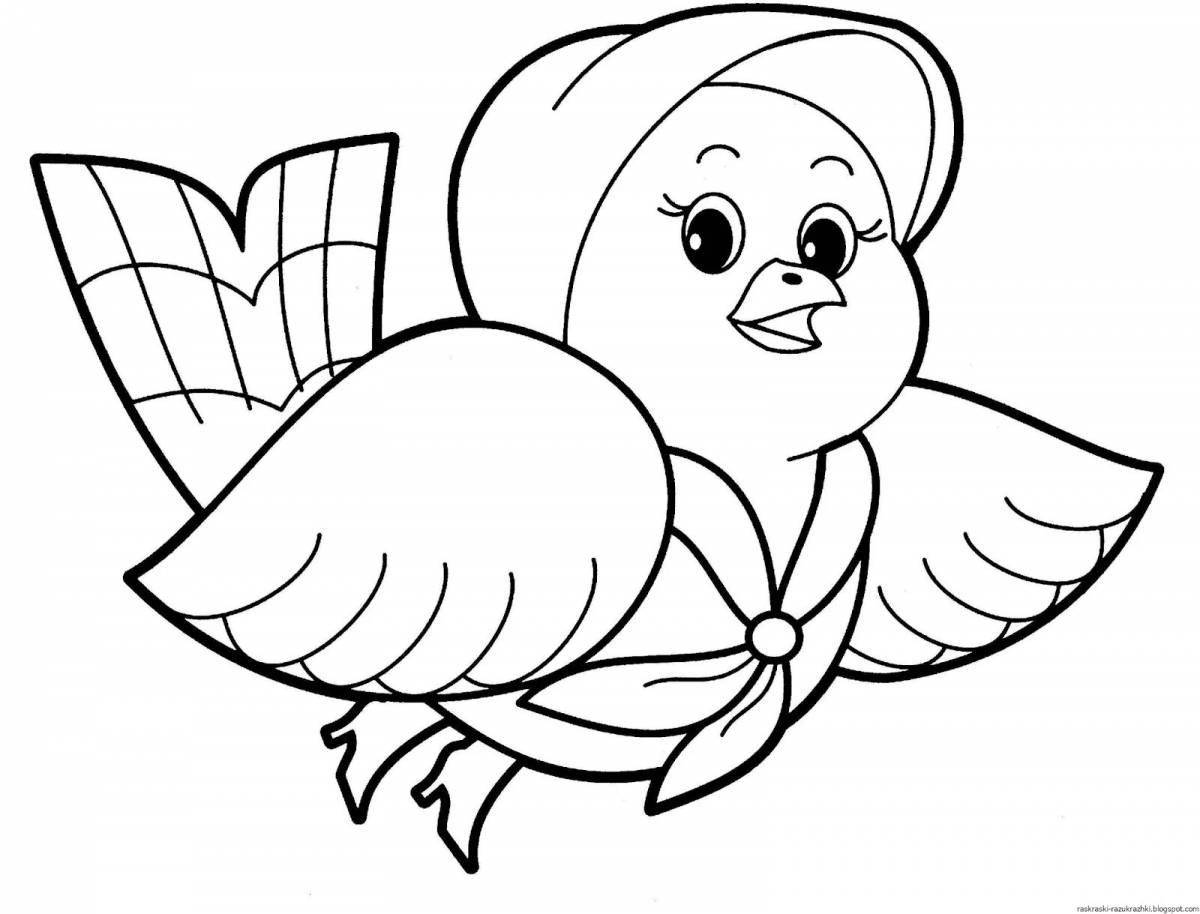 Adorable bird coloring pages for girls