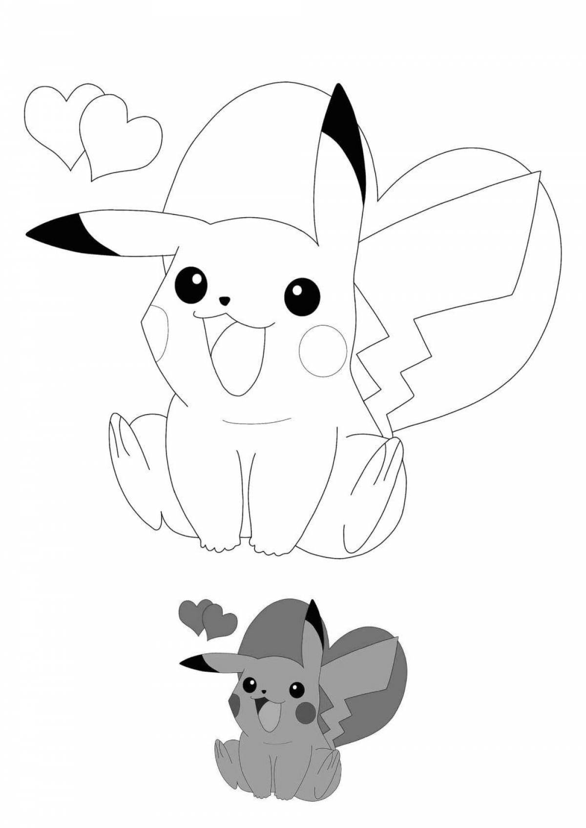 Dazzling coloring stitch and pikachu