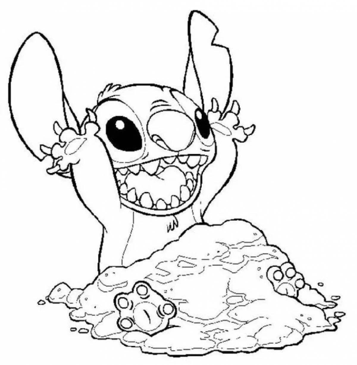 Fascinating stitch and pikachu coloring book