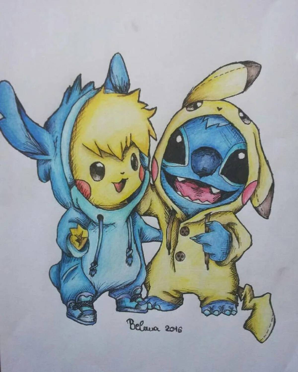Stitch and pikachu incredible coloring book
