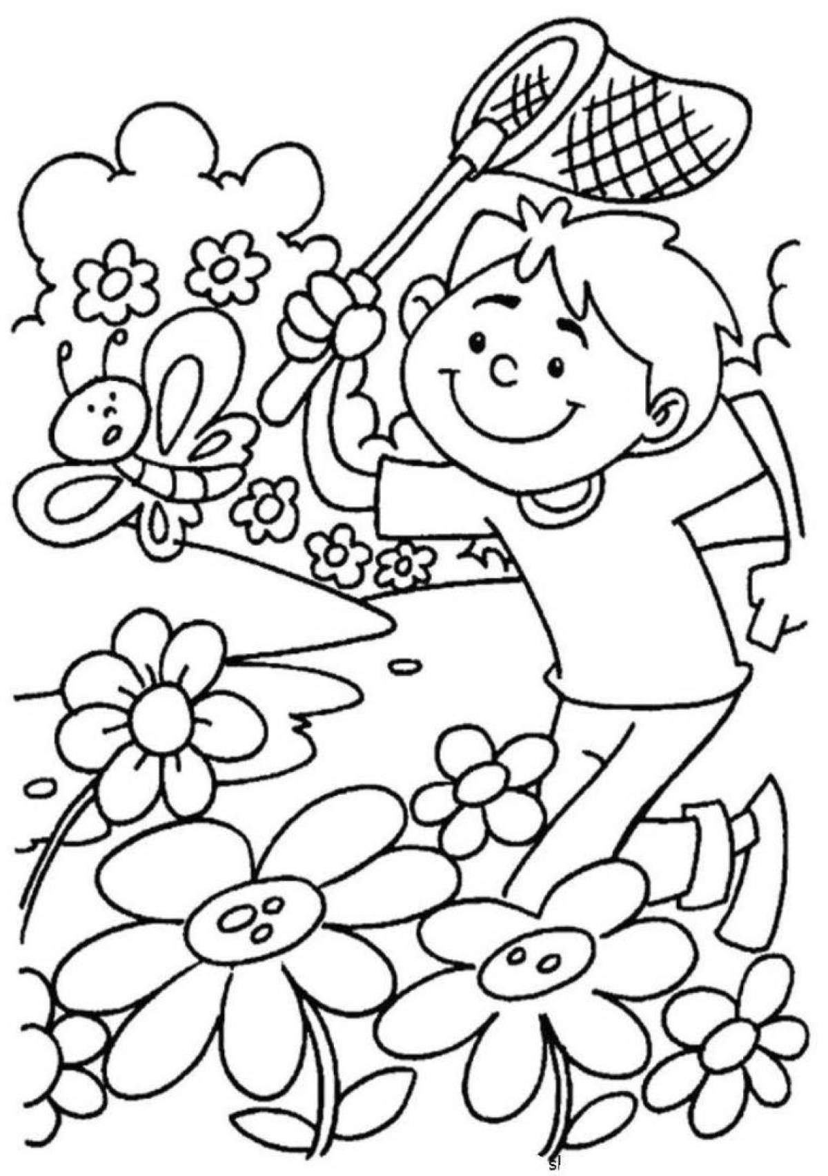 Детские раскраски на летнюю тематику для детей