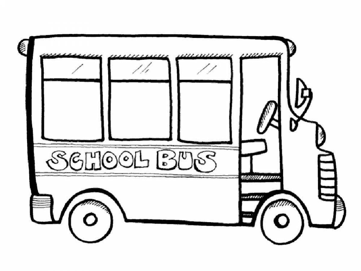 Картинки раскраски школьный автобус