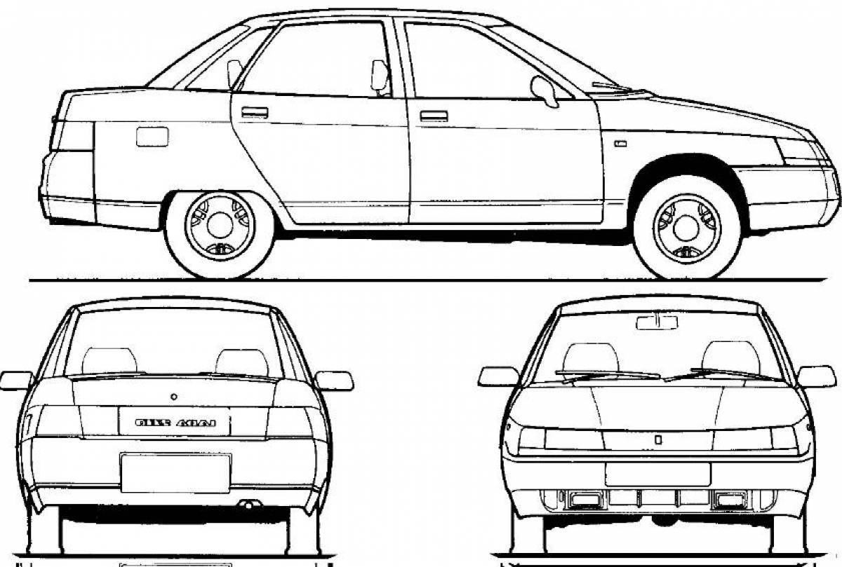 Чертеж лада приора седан