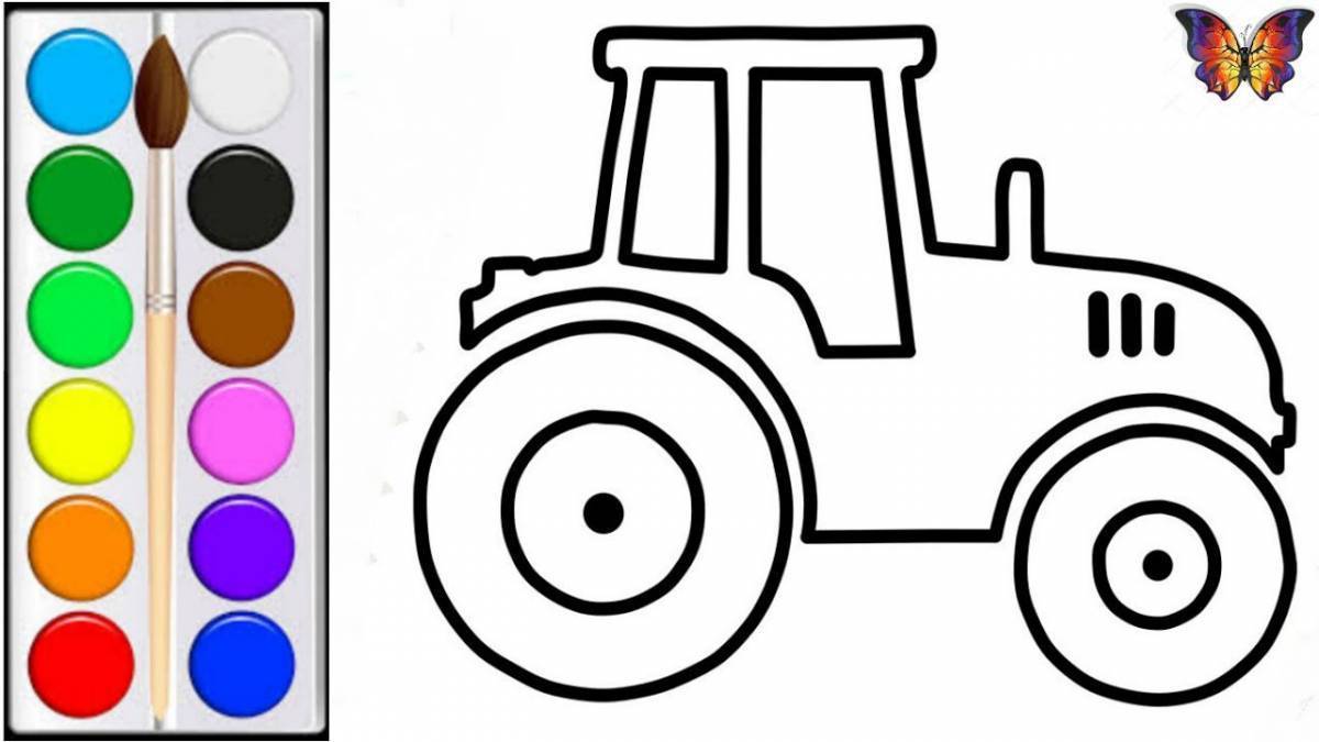 Рисунок трактора для детей 2 лет