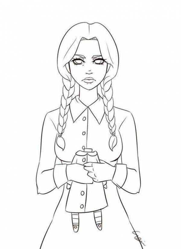 Coloring Pages Enid from wednesday (30 pcs) - download or print for ...