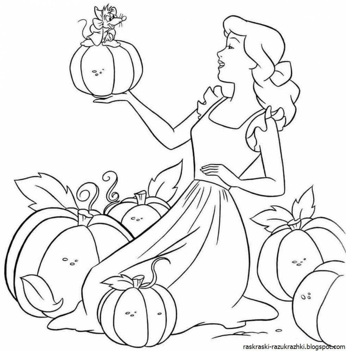 Charming Cinderella coloring book for kids
