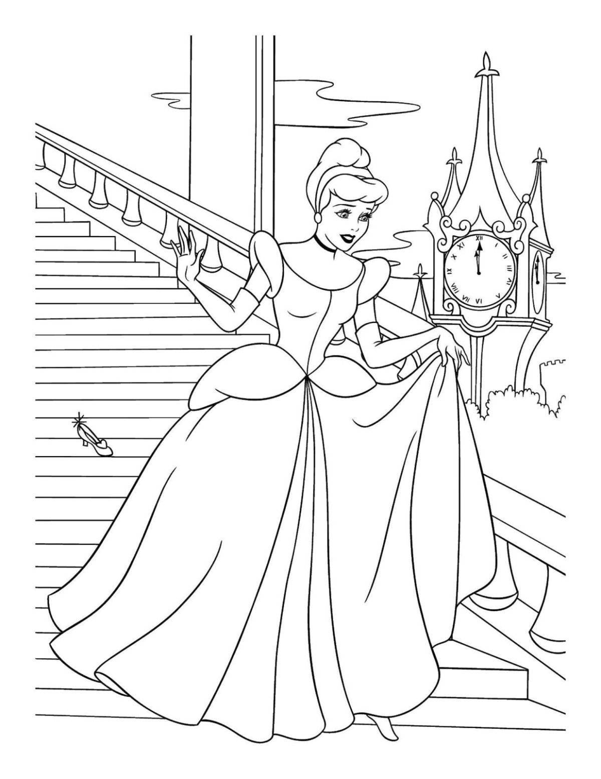 Magic Cinderella coloring book for kids