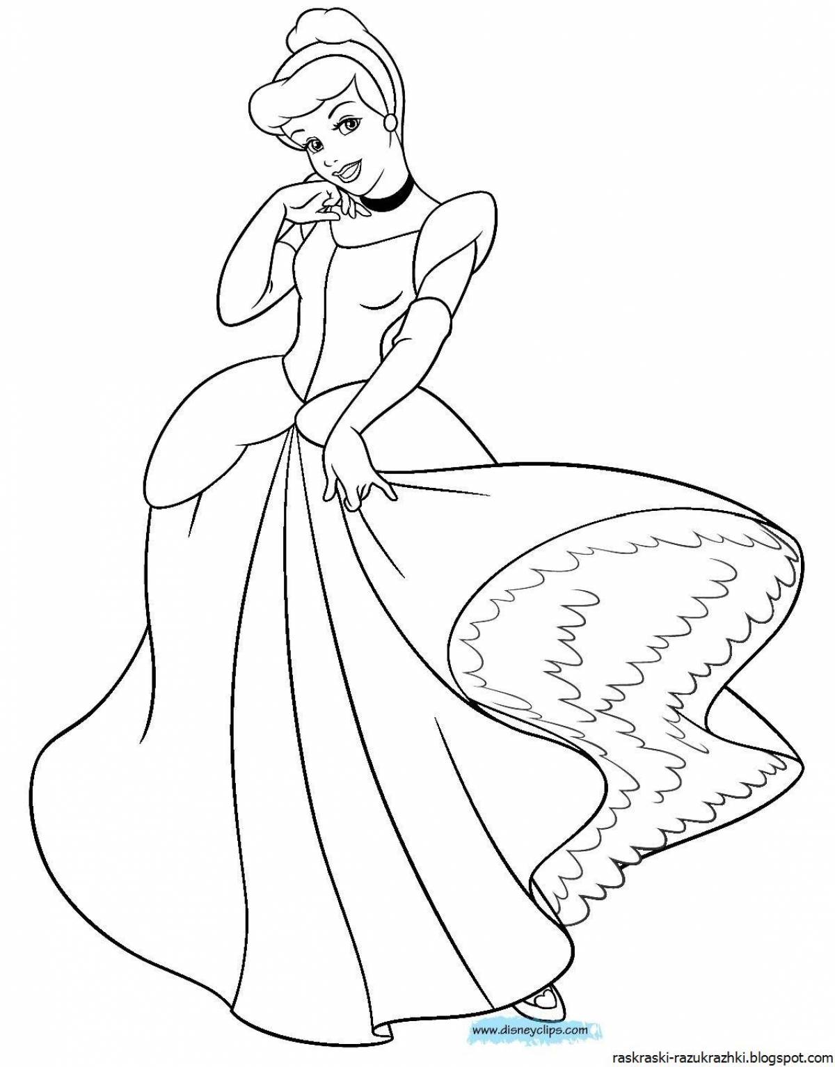 Shining Cinderella coloring pages for kids