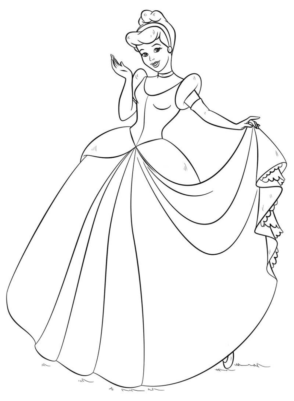 Animated Cinderella coloring book for kids